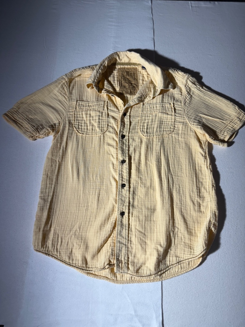 Tommy Bahama Yellow Double Gauze Cotton Button-Up Shirt Men’s Large